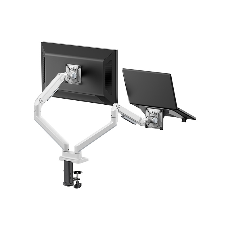 Mechanische veer dual monitor arm kolom bureaubevestiging